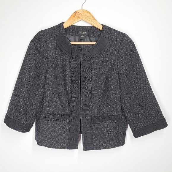 Ann Taylor Jackets & Blazers - Ann Taylor Cropped Tweed Black Blazer 10P